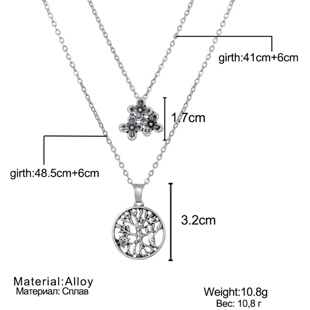 Link Chain, Botanical Pendant Necklace - Picture 8 of 8